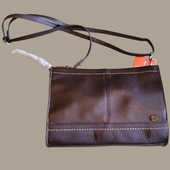 NWT The Sak Iris Demi Clutch Convertible Crossbody Shoulder Bag Brown Leather - Picture 9 of 14
